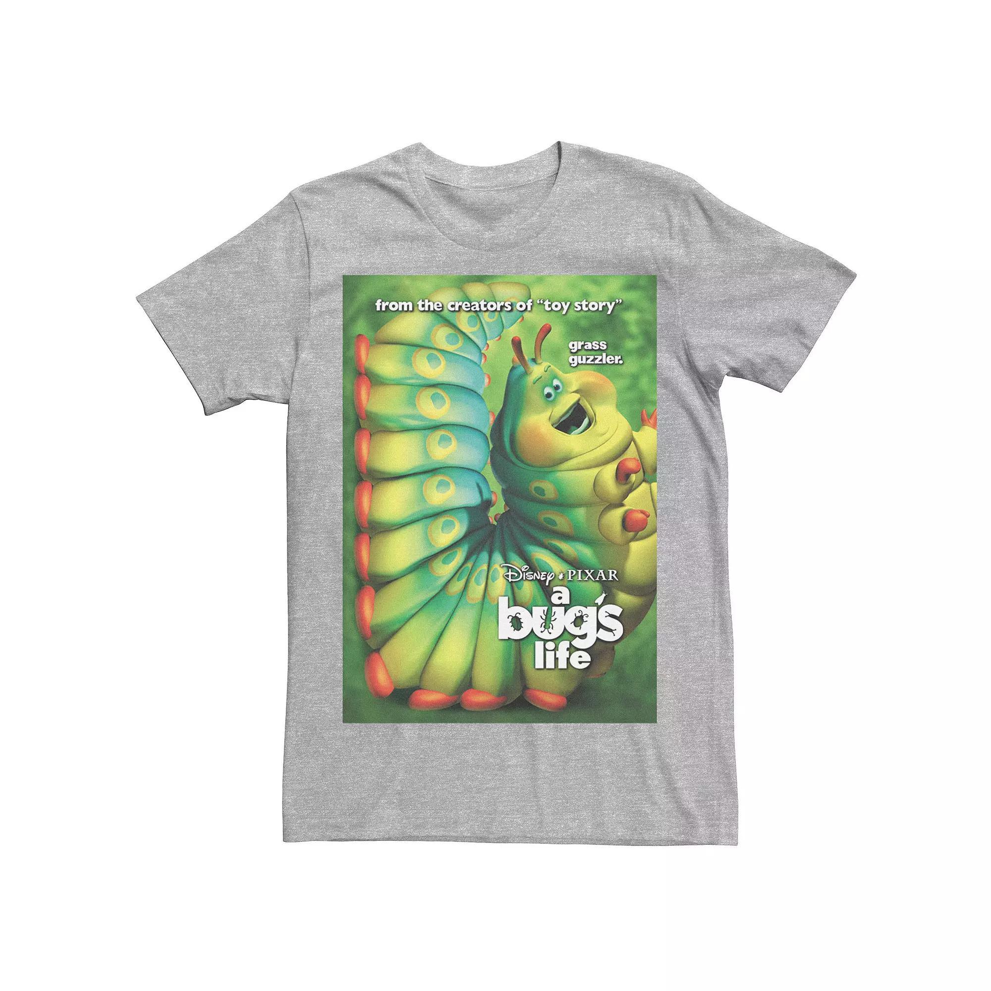 Disney / Pixar's A Bug's Life Heimlich Men's Grass Guzzler Poster Tee, Size: Large, Athletic Grey Product Image