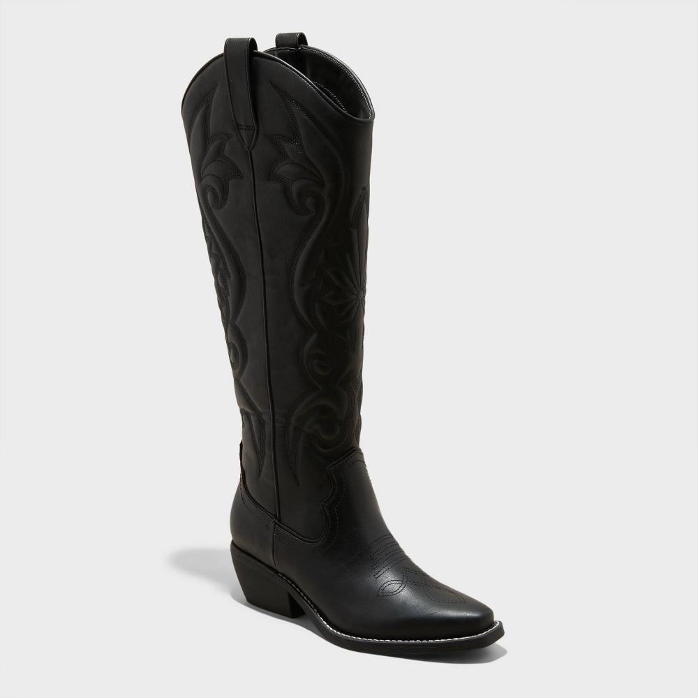 Womens Kenzi Western Boots with Memory Foam Insole - Wild Fable Jet Black 5 Product Image