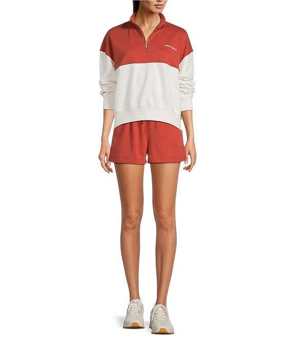 Sweaty Betty Revive Organic Cotton Coordinating Stand Collared Half-Zip Crop Sweatshirt Product Image