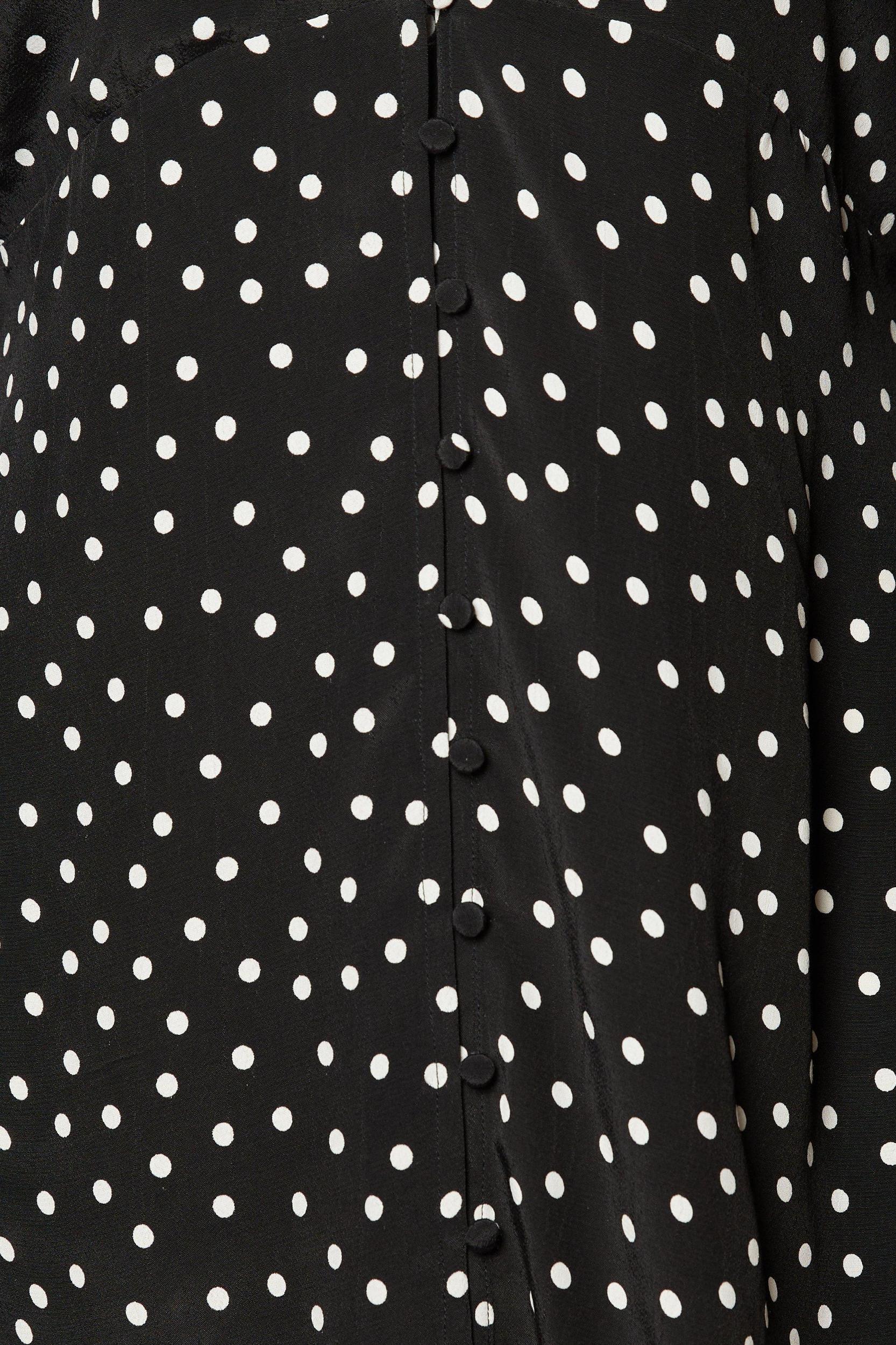 Plus Polka Dot Button Down Extreme Flared Sleeve Mini Dress Product Image