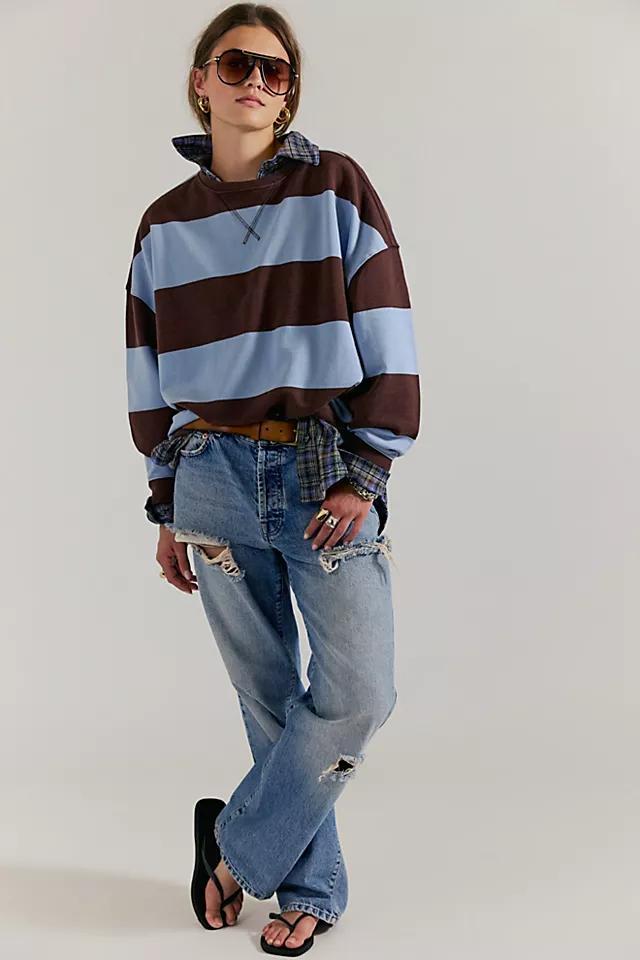 Classic Striped Oversized Crewneck Product Image