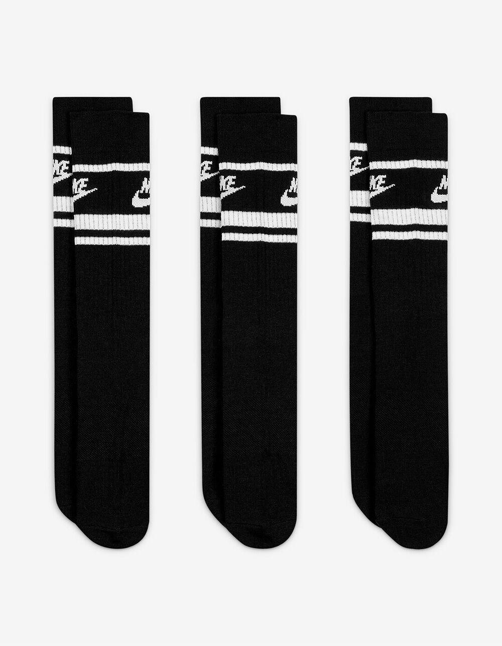 NIKE Sportswear Dri-FIT Everyday Essential 3 Pack Mens Crew Socks - BLK/WHT Product Image