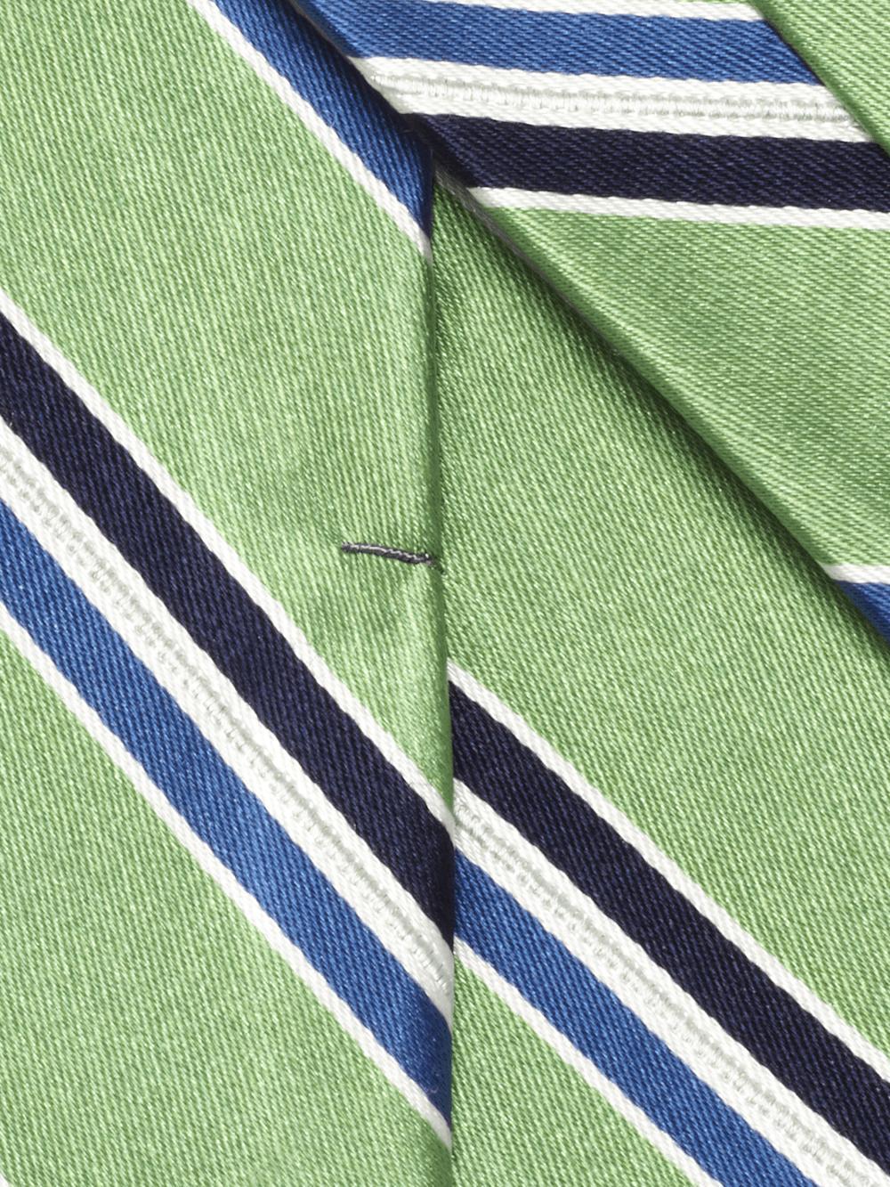 Stripe Woven Silk Tie - Green/blue Product Image