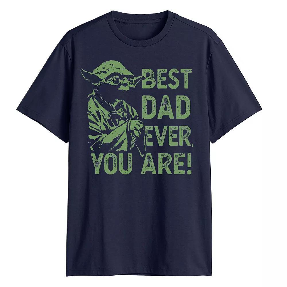 Men's Star Wars Yoda Best Dad Ever You Are Graphic Tee, Size: Small, Blue Product Image