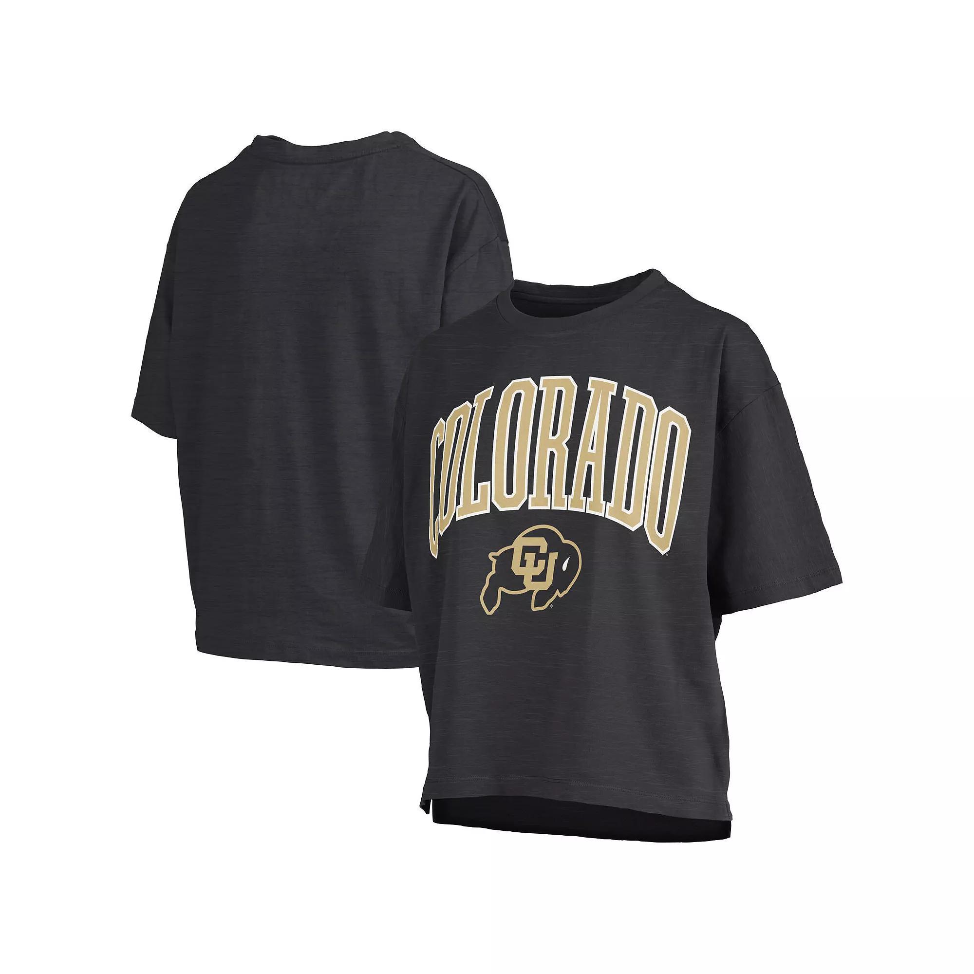 Womens Pressbox Missouri Tigers Nelson Arch Over Logo Waist Length Oversized Slub T-Shirt Product Image