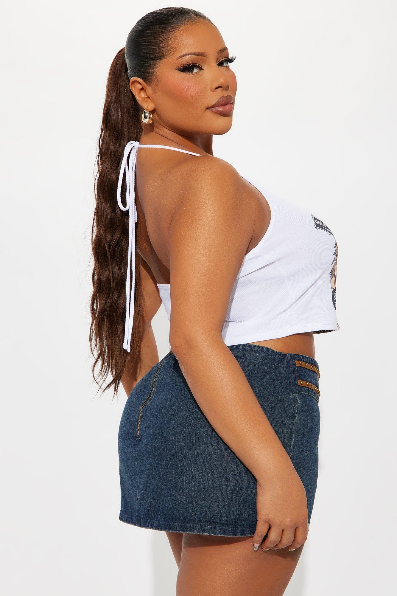 Motocity Skull Legacy Halter Top - White Product Image