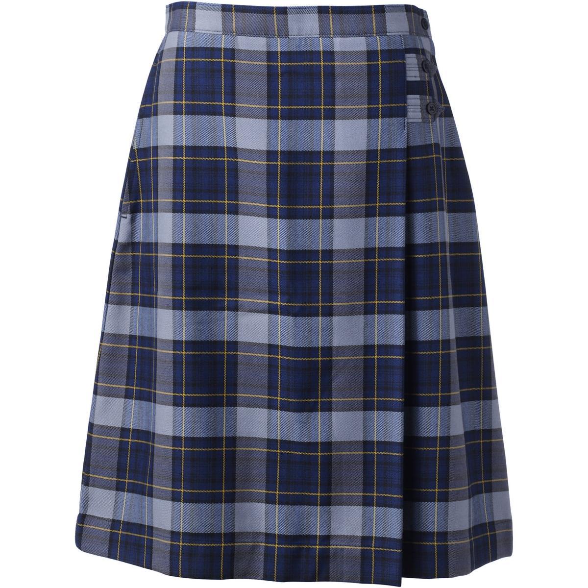 Womens Lands End Plaid Below the Knee A-line Skirt Product Image
