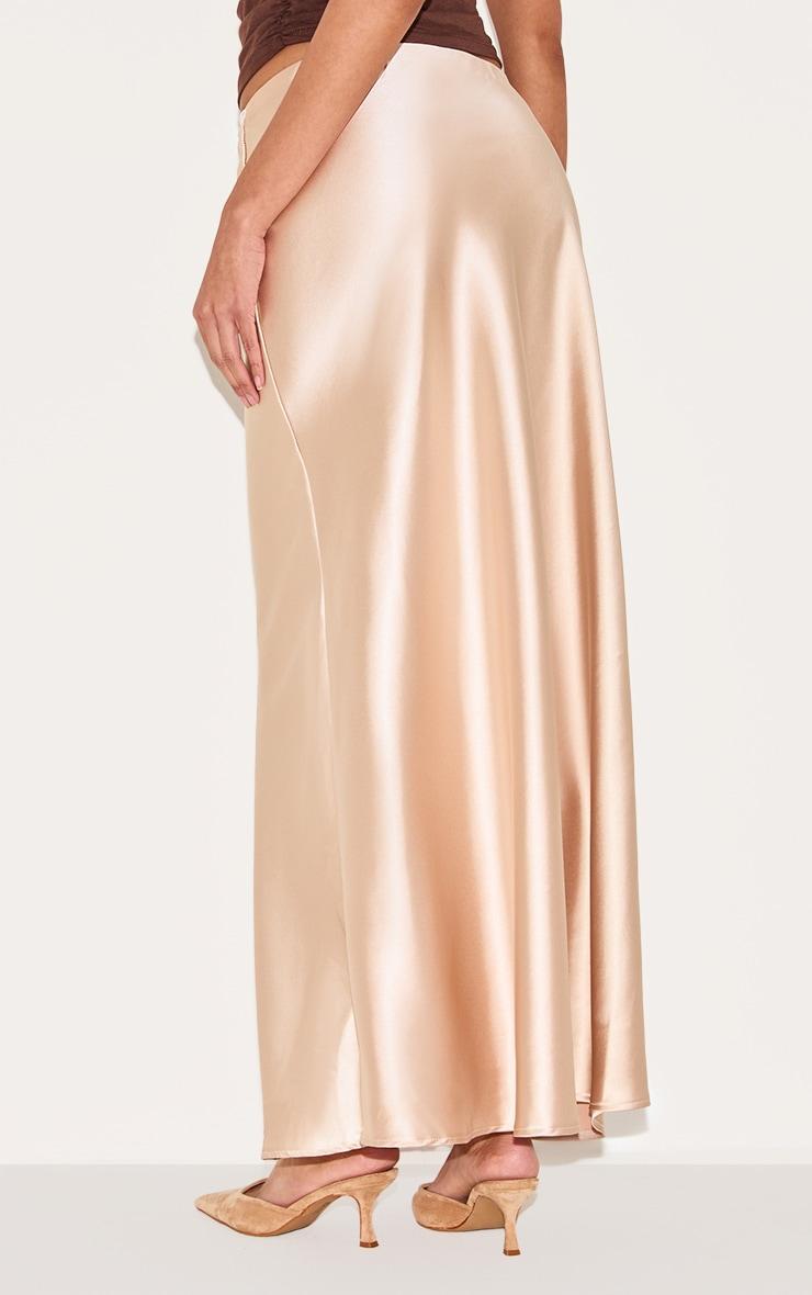 Champagne Satin Floaty Maxi Skirt Product Image