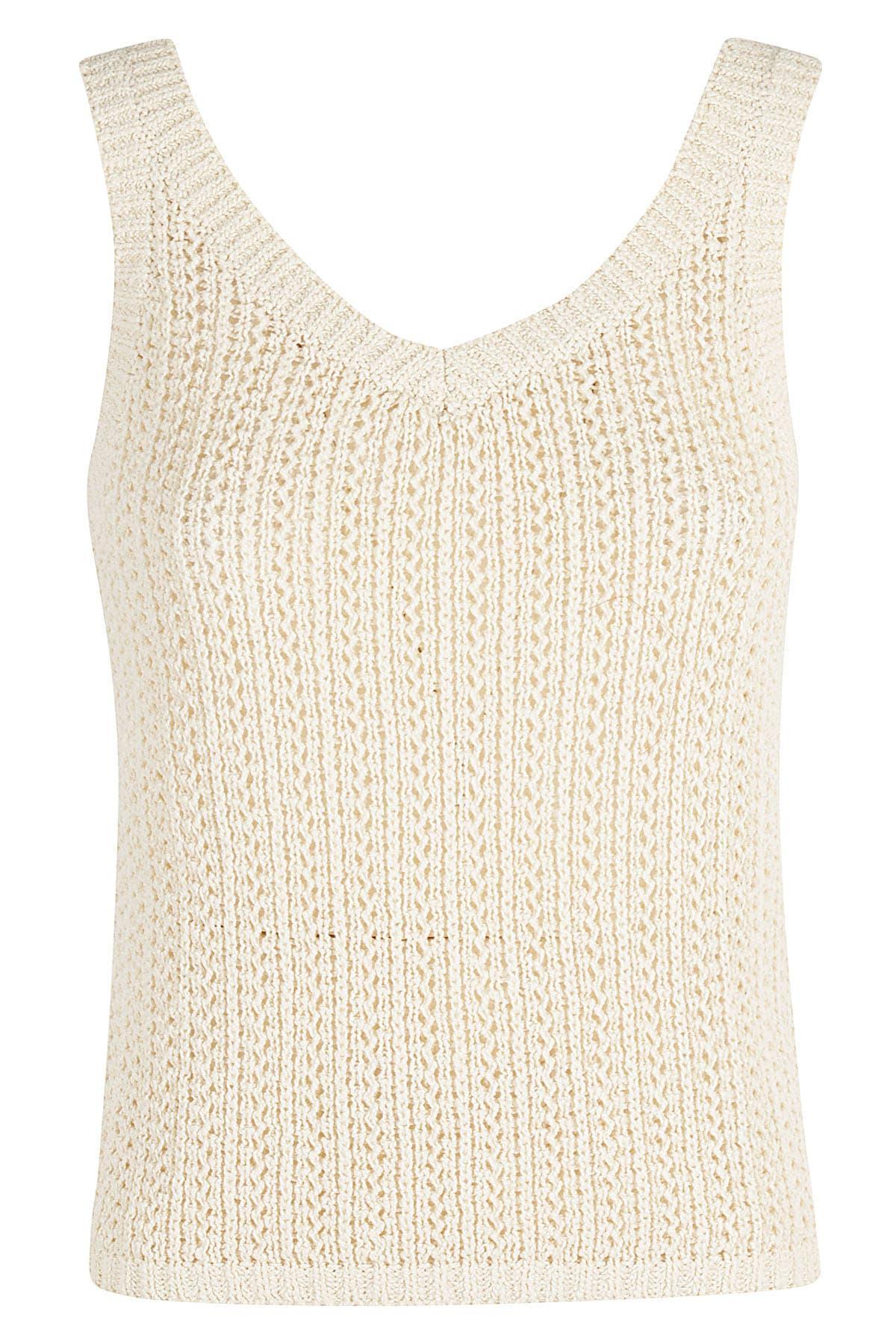 MAX MARA Arrigo Knit Cotton-blend Tank Top In Ivory Product Image