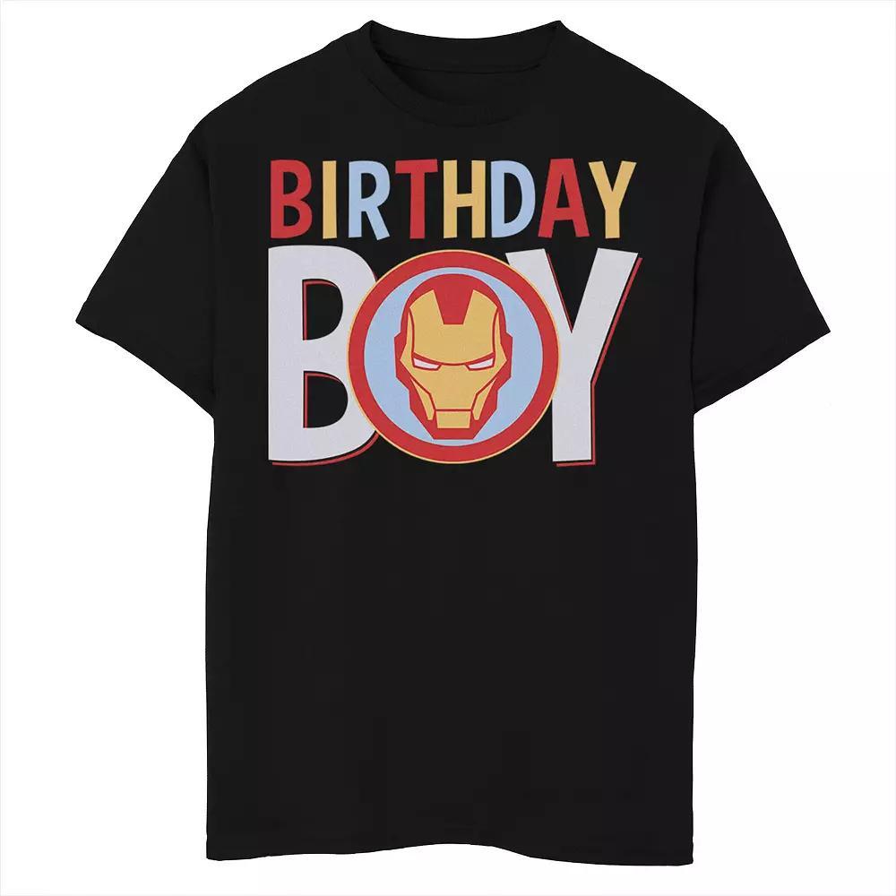 Boys Marvel Avengers Classic Iron Man Birthday Boy Husky Graphic Tee, Boy's, Size: XL HUSKY, Black Product Image