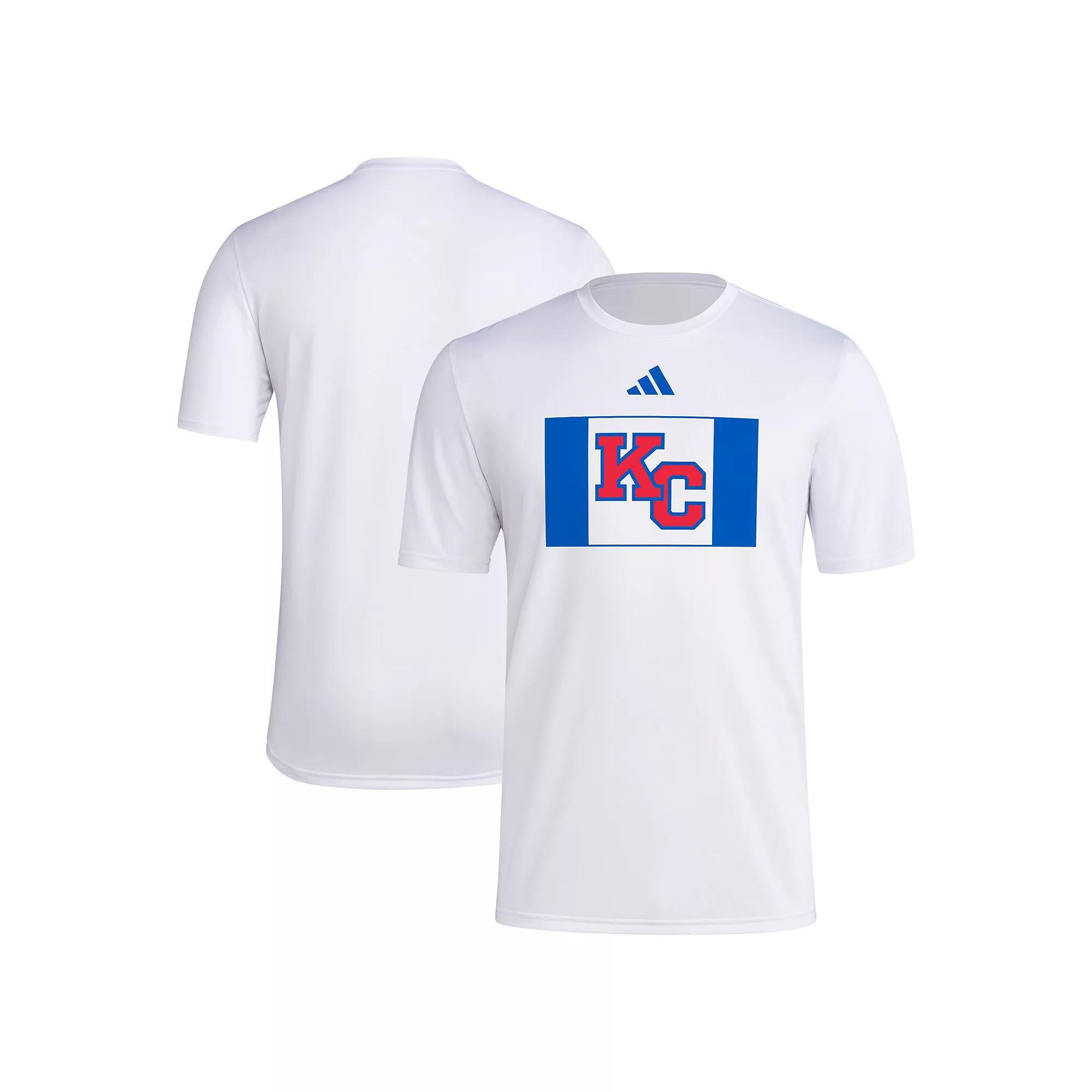 Men's adidas White Kansas Jayhawks 2024 Kansas in KC T-Shirt, Size: Medium Product Image