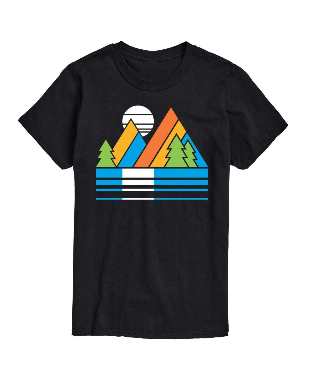 Big & Tall Retro Mountains Sunset Graphic Tee, Men's, Size: XXL Tall, Black Product Image