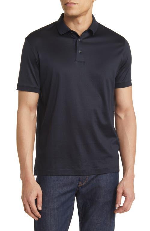 Mens Solid Jersey-Stretch Polo Shirt Product Image