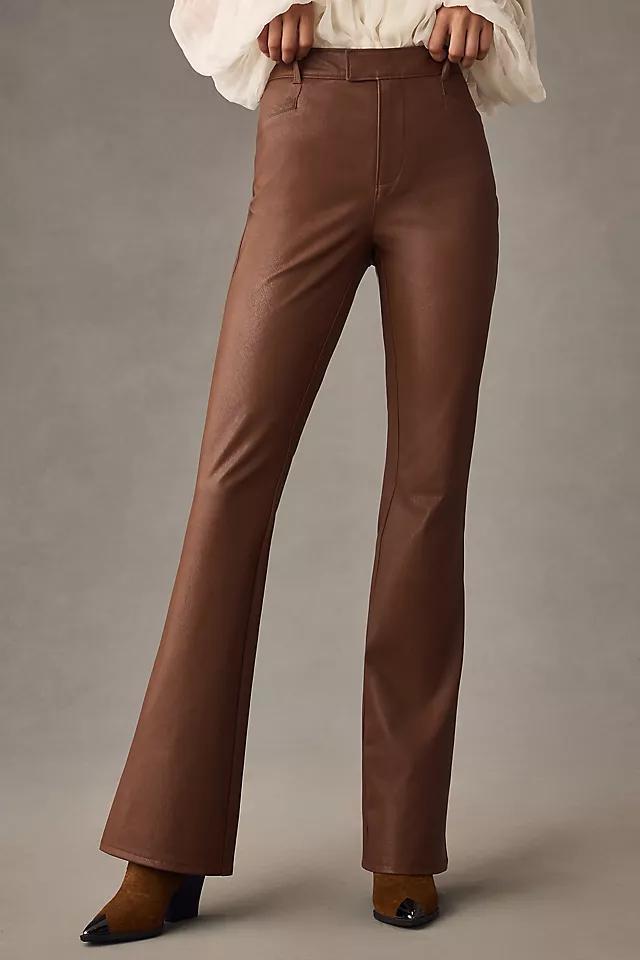 PAIGE Laurel Canyon Faux Leather High-Rise Flare Jeans Product Image