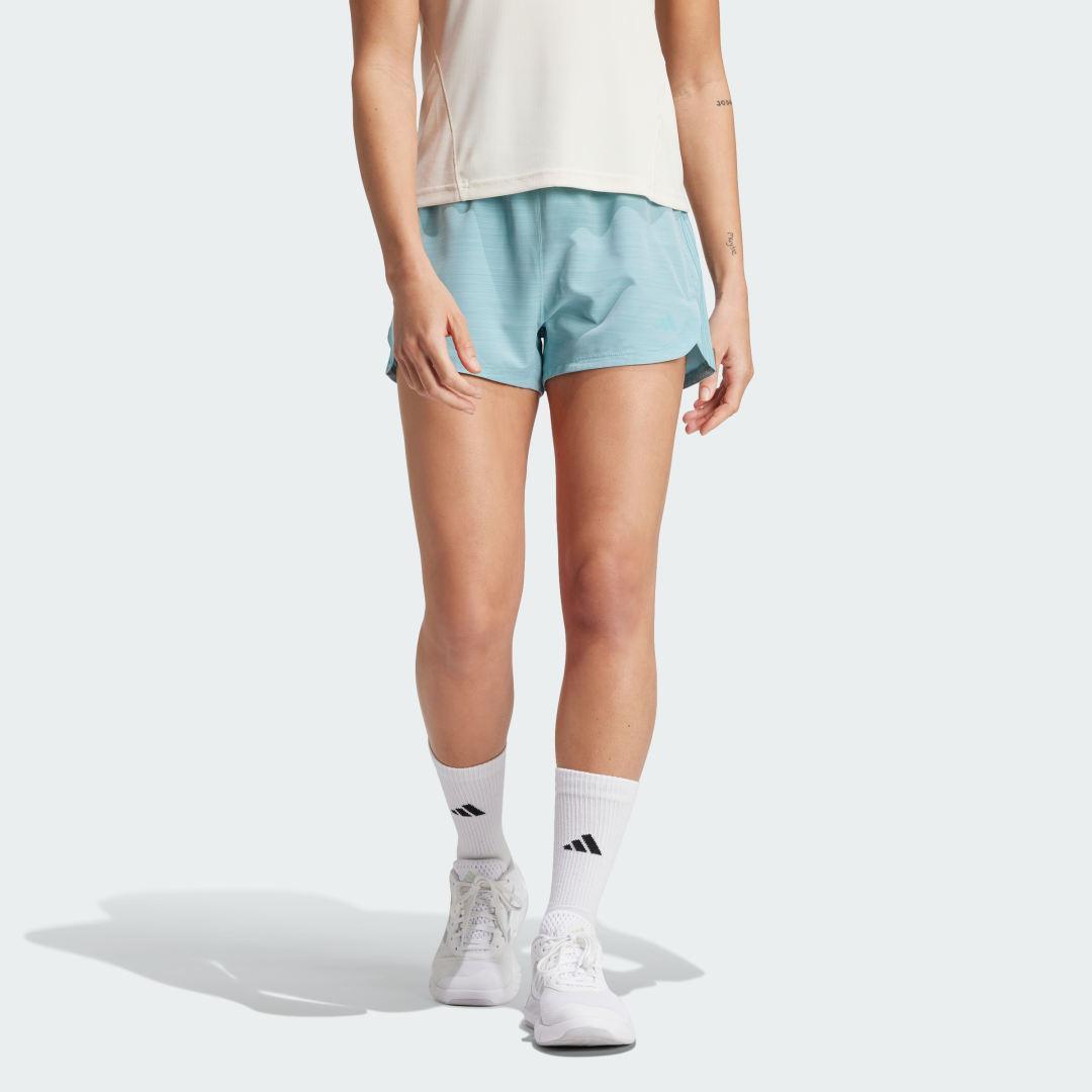 adidas Pacer Training 3-Stripes Woven High-Rise Shorts Aurora Ruby S 3 Womens Product Image