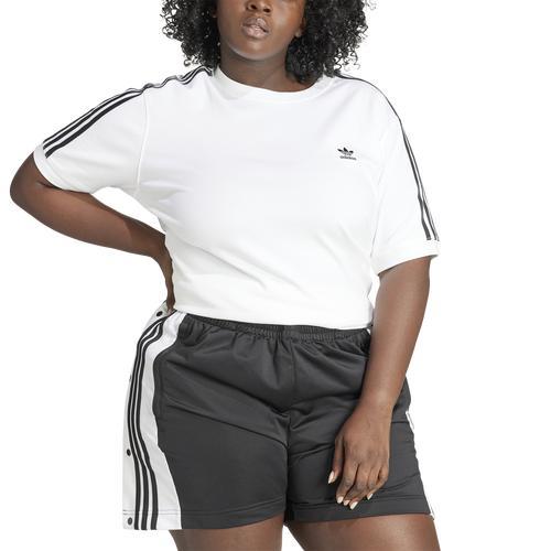 adidas 3-Stripes Tee (Plus Size) White 4X Womens Product Image