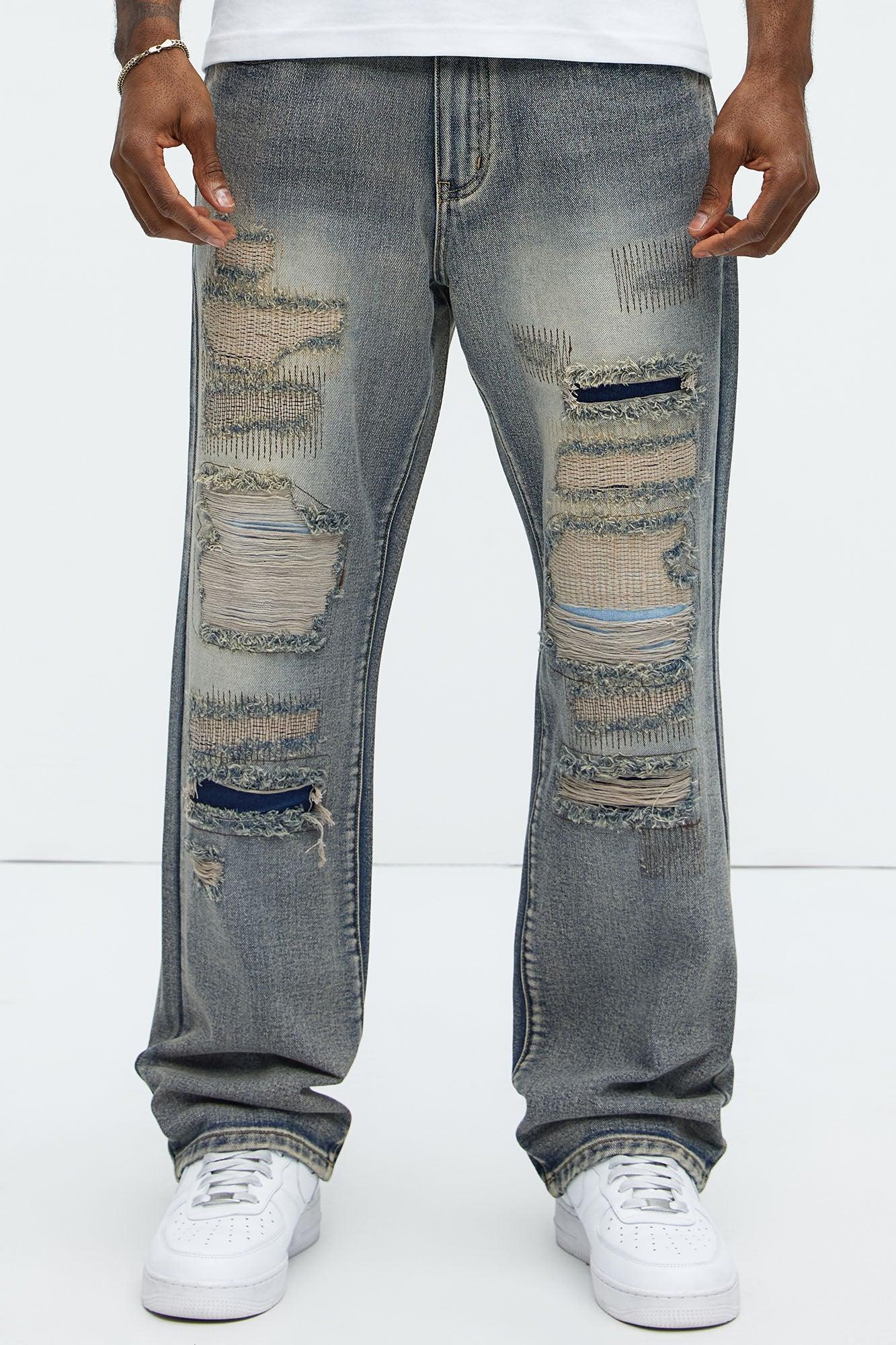 Come Adjust Stitched Straight Jeans - Vintage Blue Wash Product Image