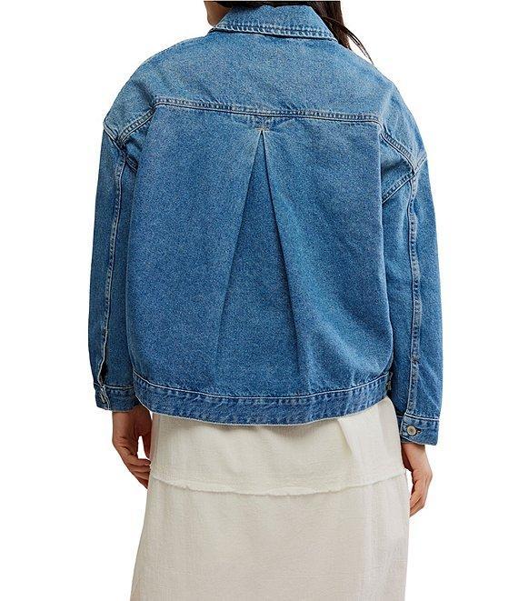 Free People Opal Swing Long Sleeve Denim Jacket Product Image