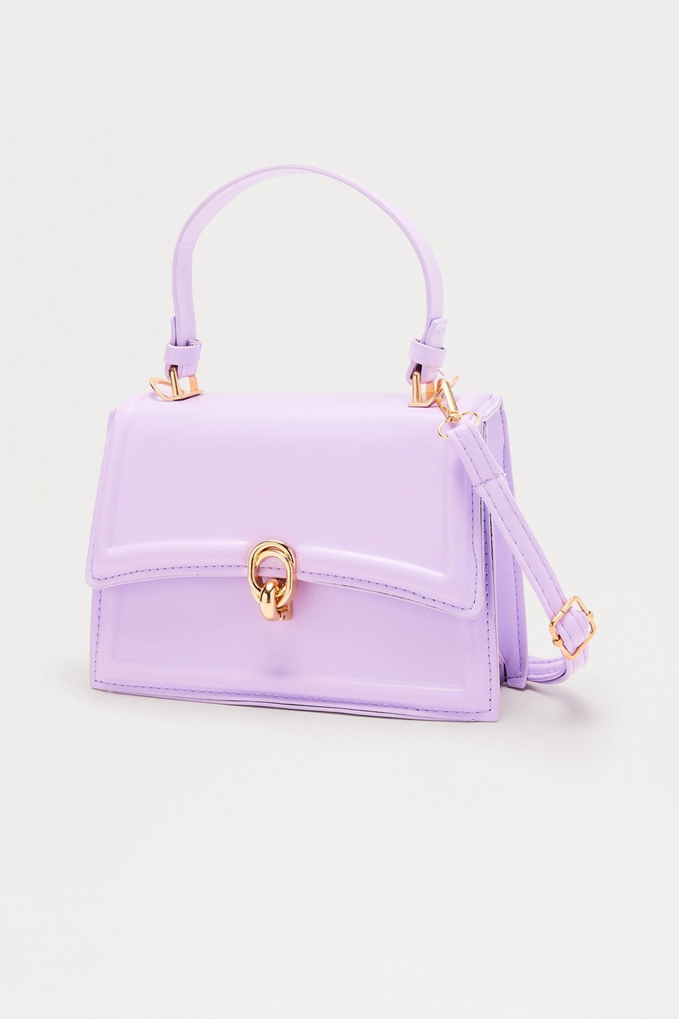 Madam Faux Leather Crossbody Bag - Lilac Female Product Image
