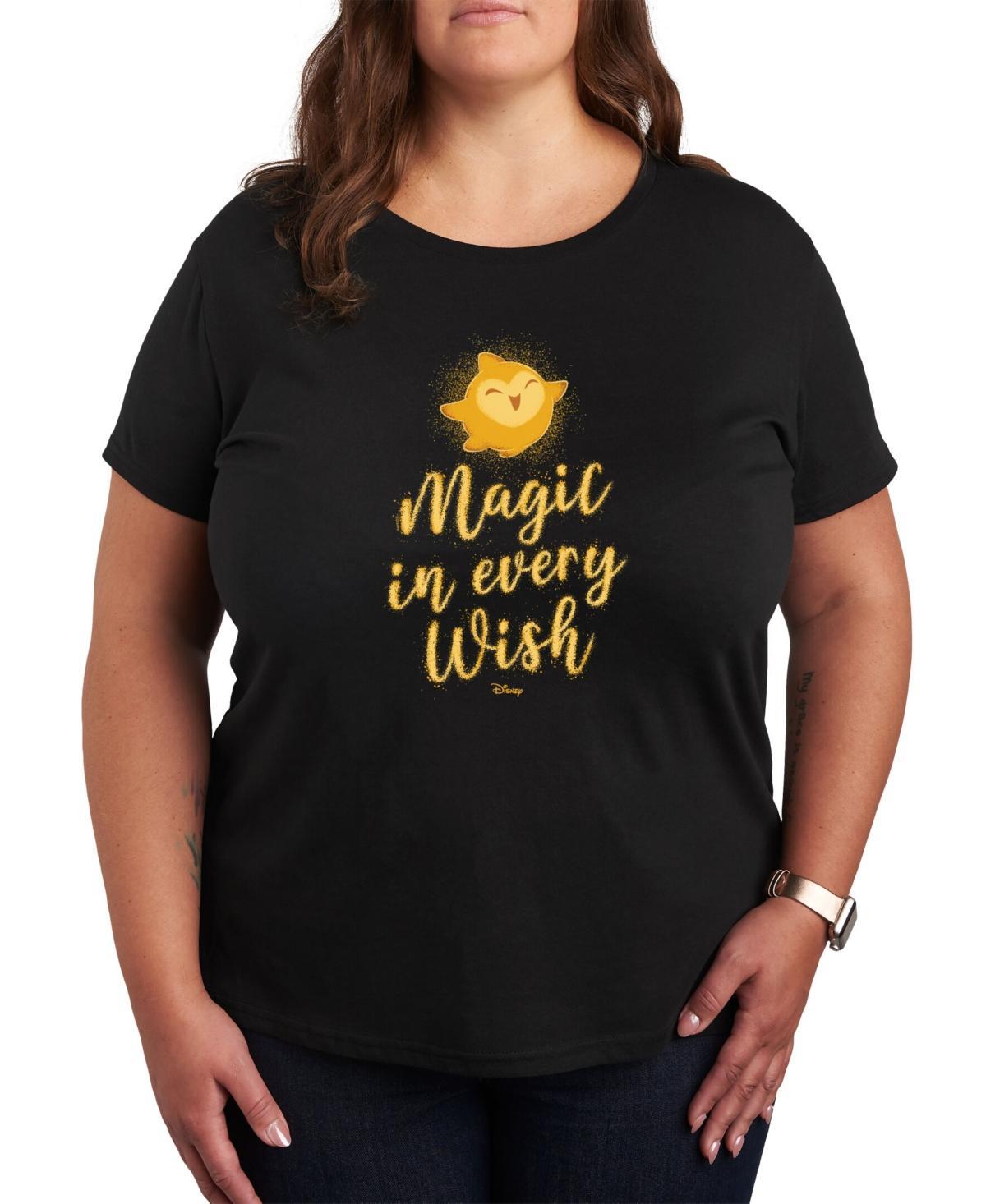Disneys Wish Plus Magic In Every Wish Graphic Tee, Womens Grey Royal Blue Product Image