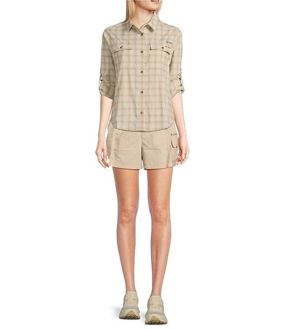 Columbia Women's PFG Wildcast Performance Yarn Dye Plaid Print Long Sleeve Button Front Shirt Product Image