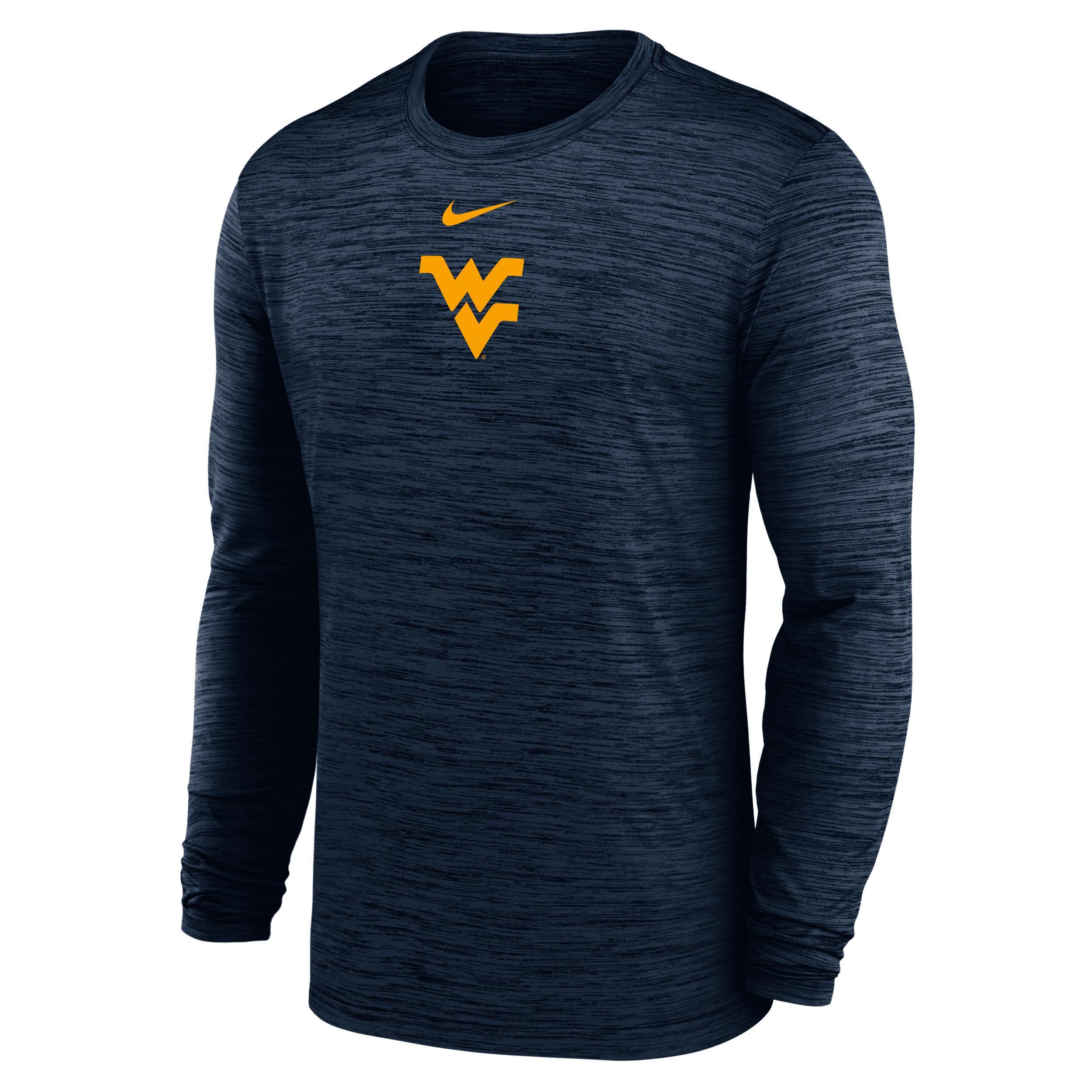 Men's Michigan Sideline Velocity Jordan Brand Dri-FIT College Long-Sleeve T-Shirt Product Image