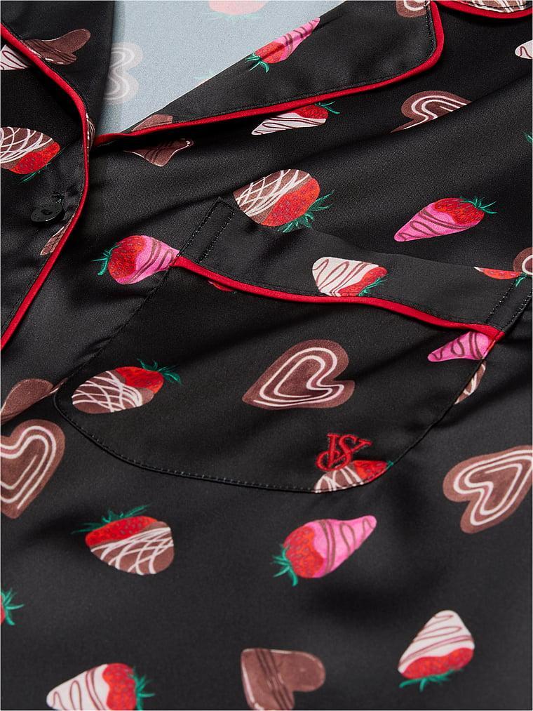 Glazed Satin Long Pajama Set Product Image