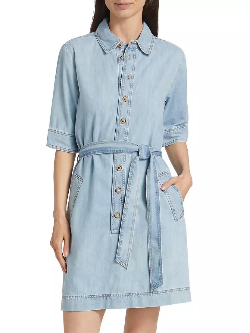 Womens Denim Belted Minidress Product Image