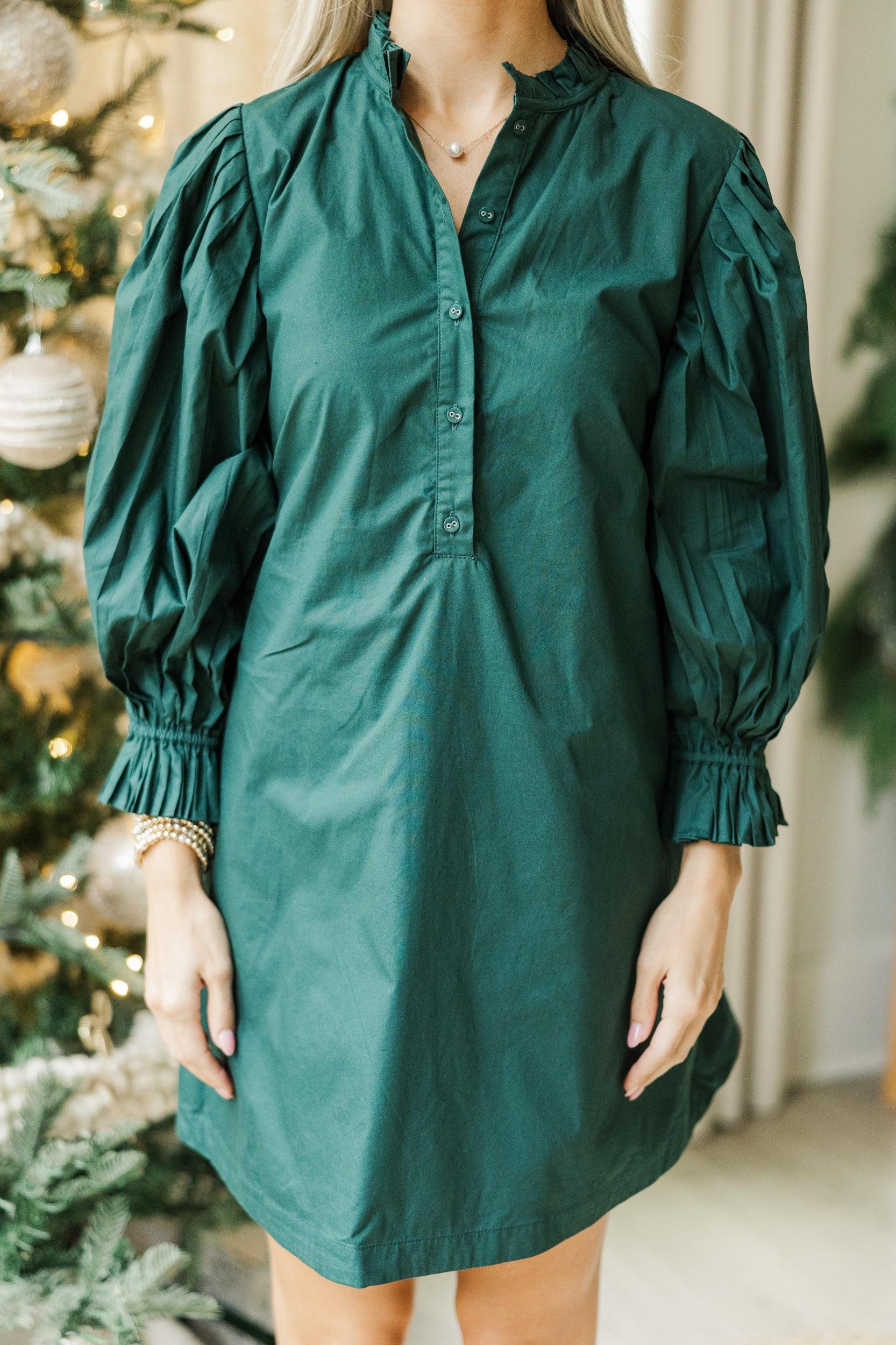 Under The Stars Emerald Green Tie Back Dress Female Product Image
