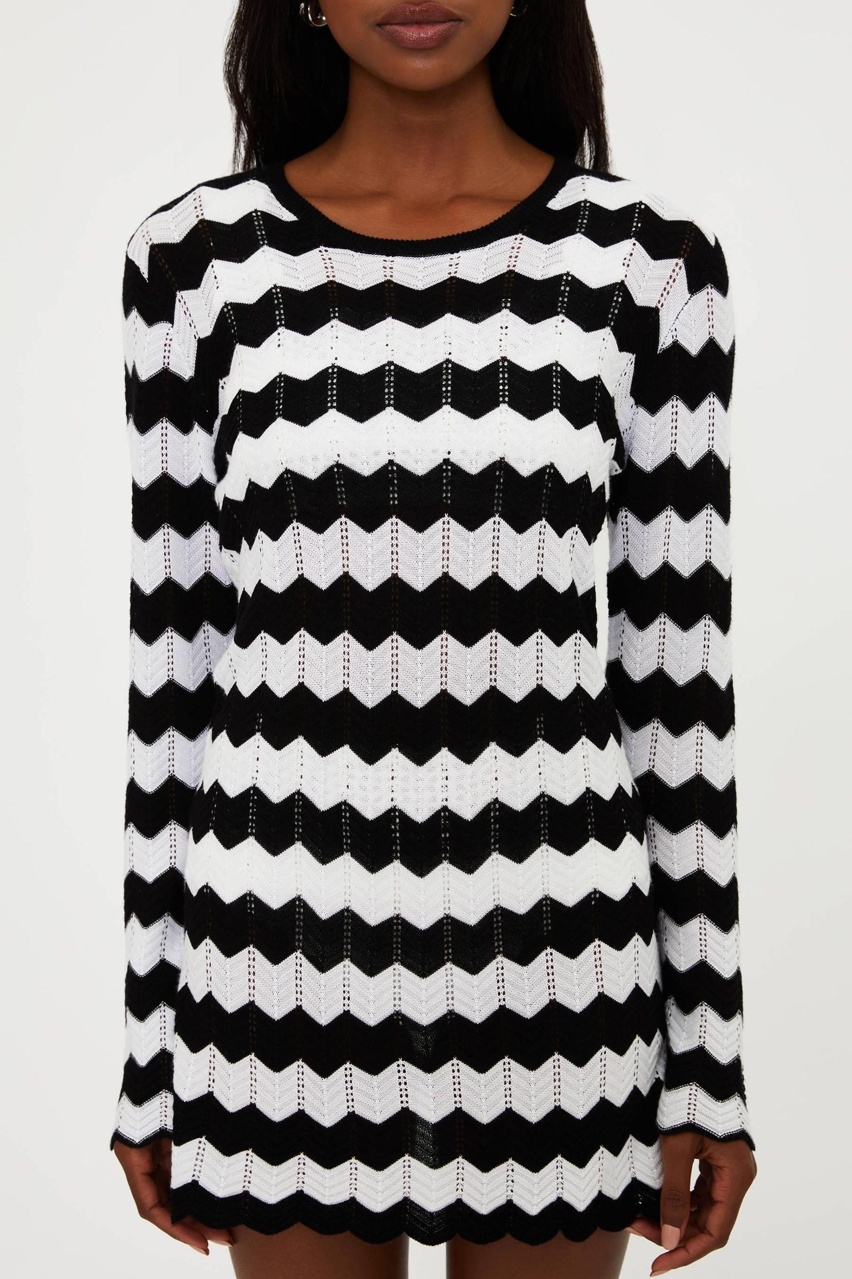 Libbi Dress Black & White Tides Product Image