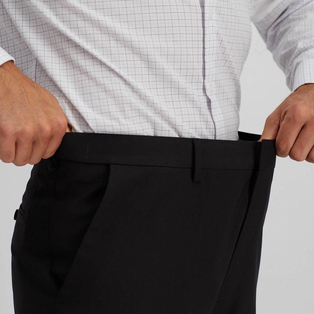 Haggar H26 Men's Stretch Dress Pants - Black 42x30: Midweight, Relaxed Leg, Fly Hook Closure Product Image