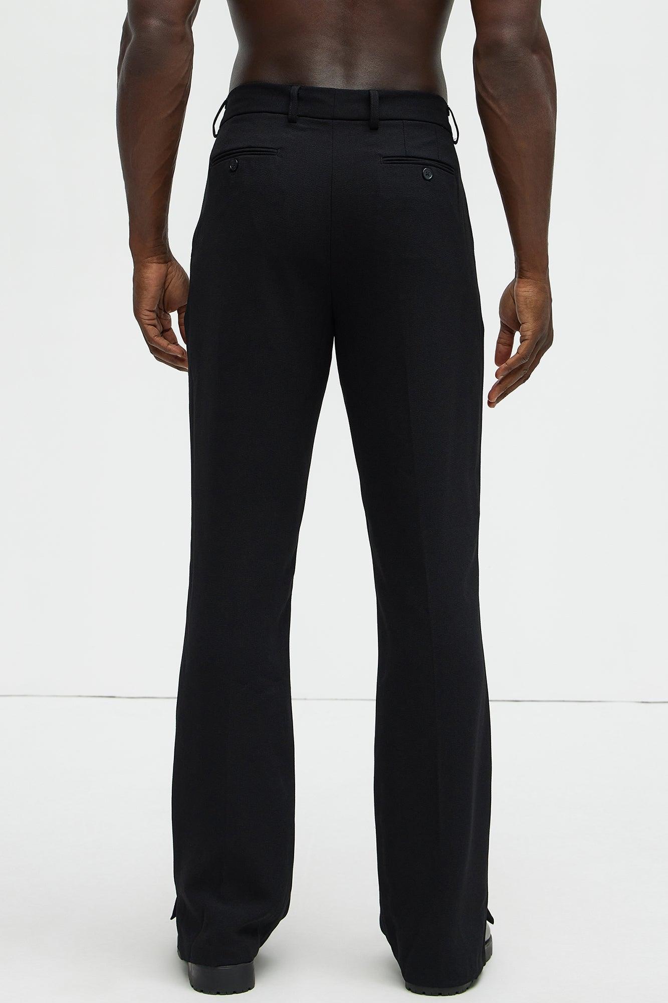 Golden Hour Slit Slim Flare Trousers - Black Product Image
