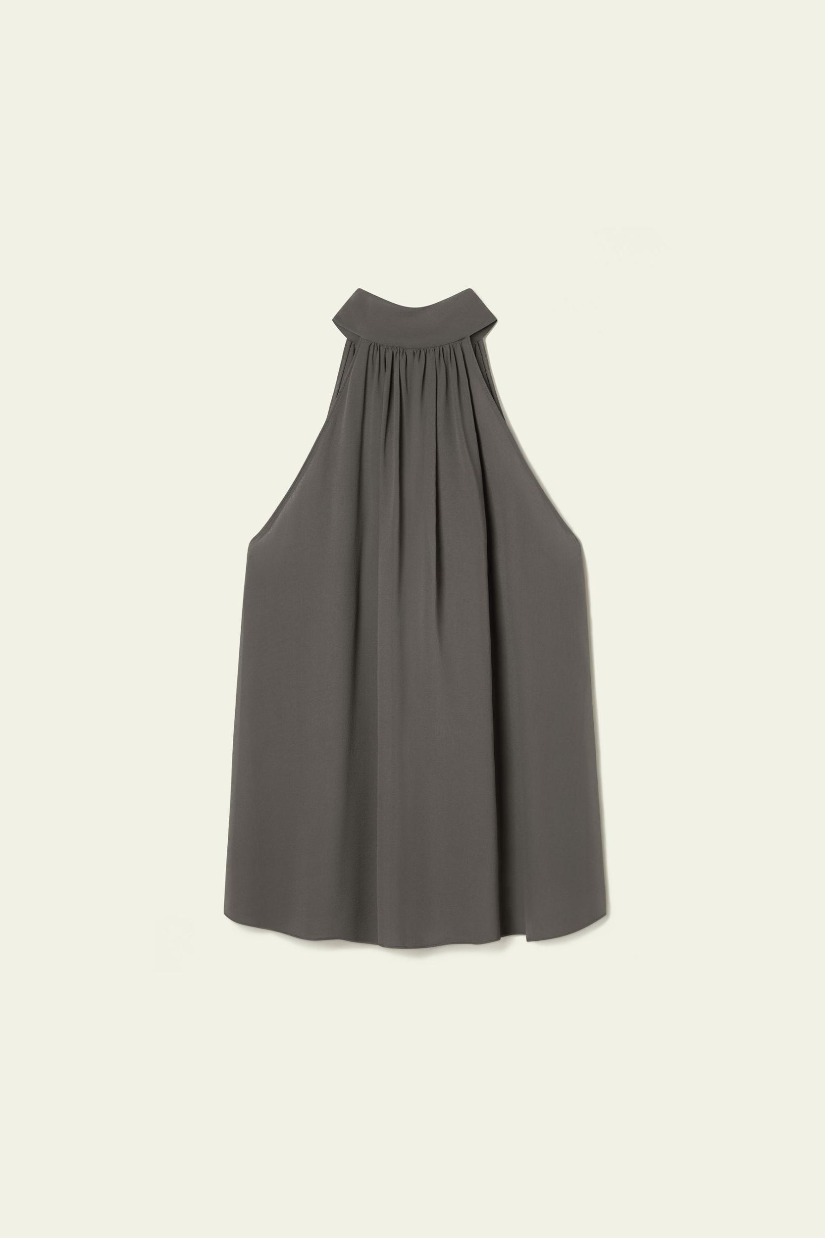 Adjustable Tie-Neck Georgette Blouse Product Image