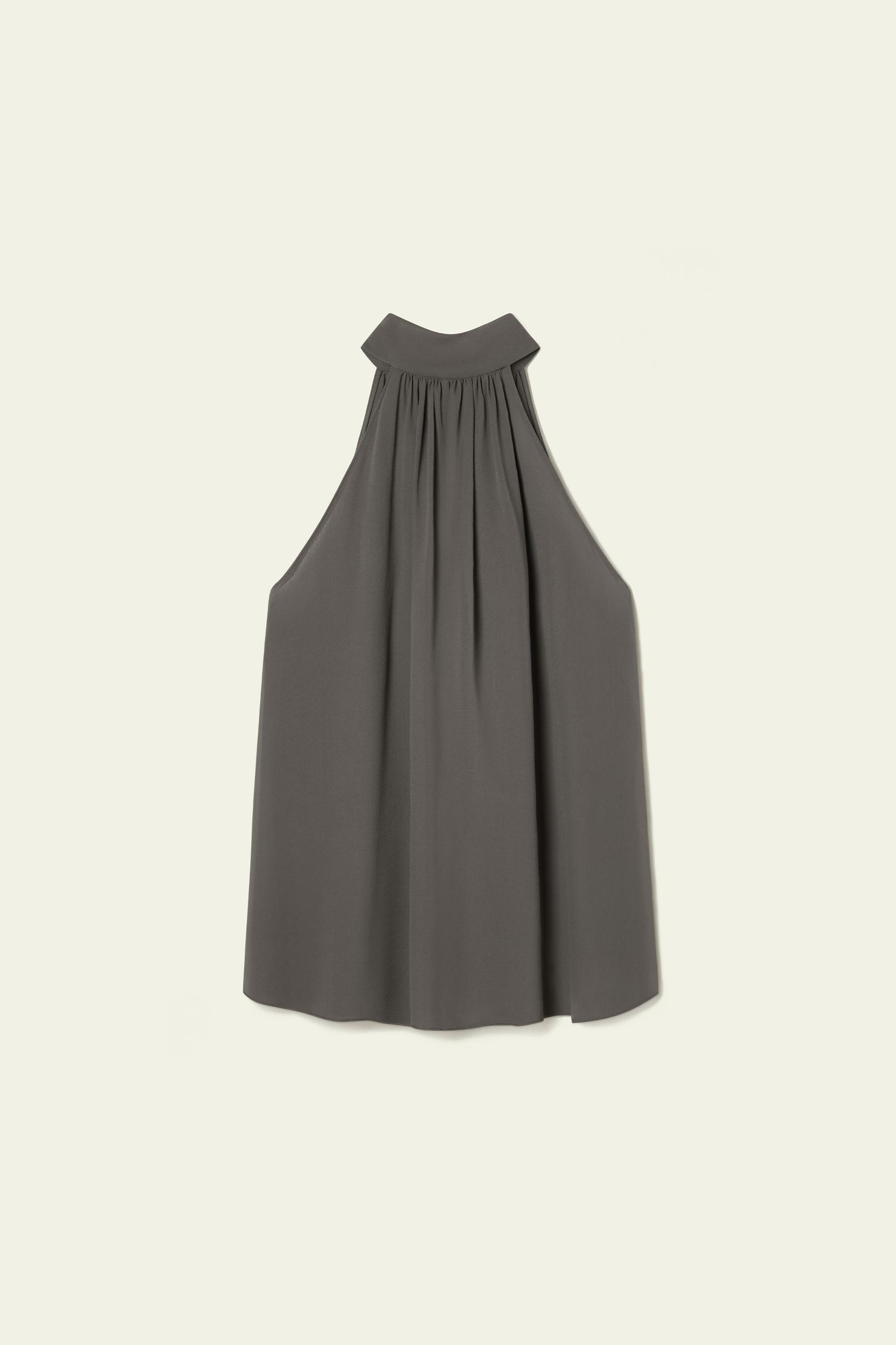 Adjustable Tie-Neck Georgette Blouse Product Image