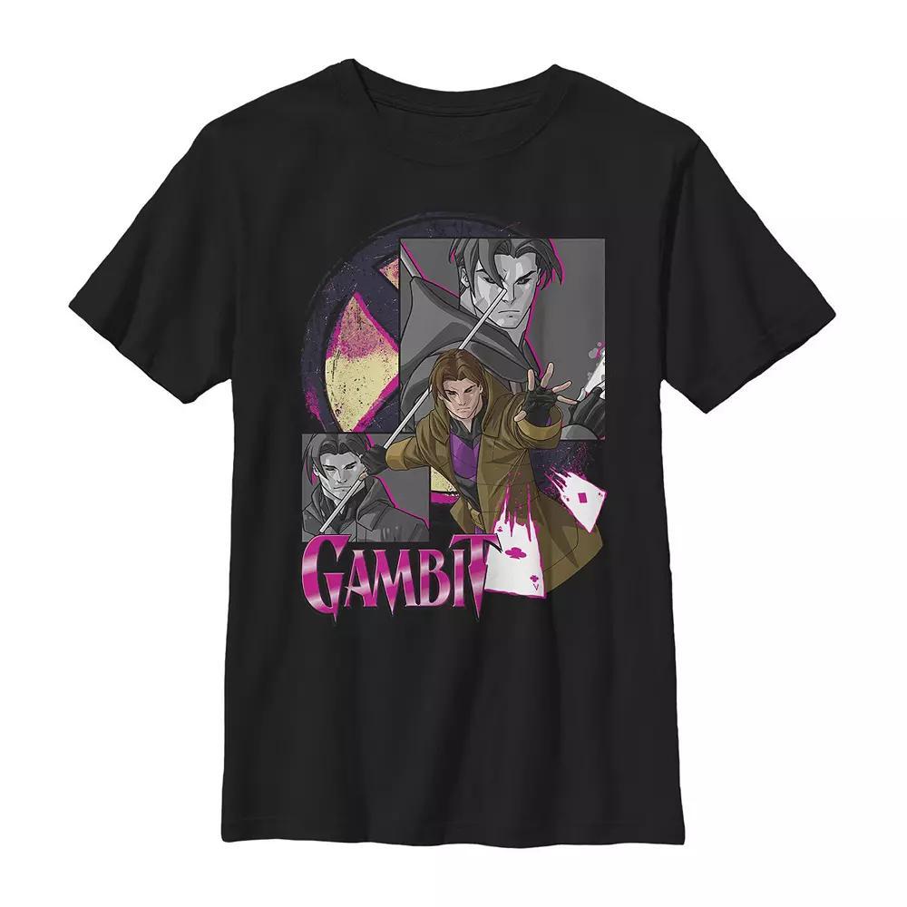 Boys 8-20 Marvel X-Men Gambit Collage Panel Logo Graphic Tee, Boy's, Size: Medium, Black Product Image