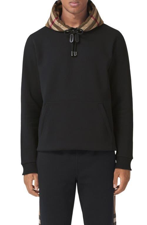 Mens Check-Hood Pullover Sweatshirt Product Image