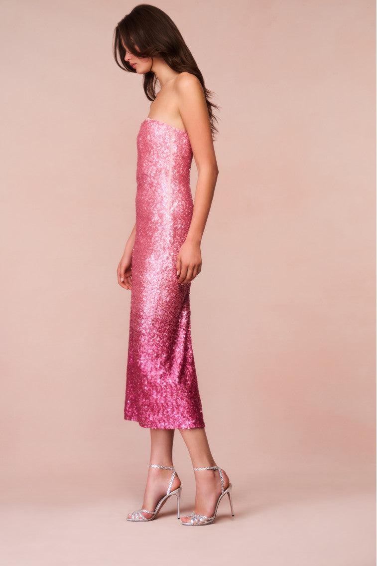 Stasia Sequined Ombré Midi Dress Product Image