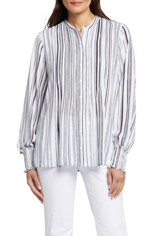 NYDJ Pleated Peasant Blouse (Wild Currant) Women's Clothing Product Image