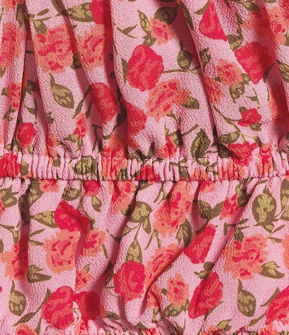 WAYF Floral Ruched Sweetheart Neck Short Sleeve Top Product Image