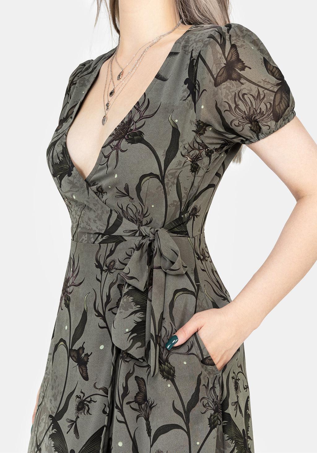 Gloriana Floral Print Chiffon Midaxi Wrap Dress Product Image