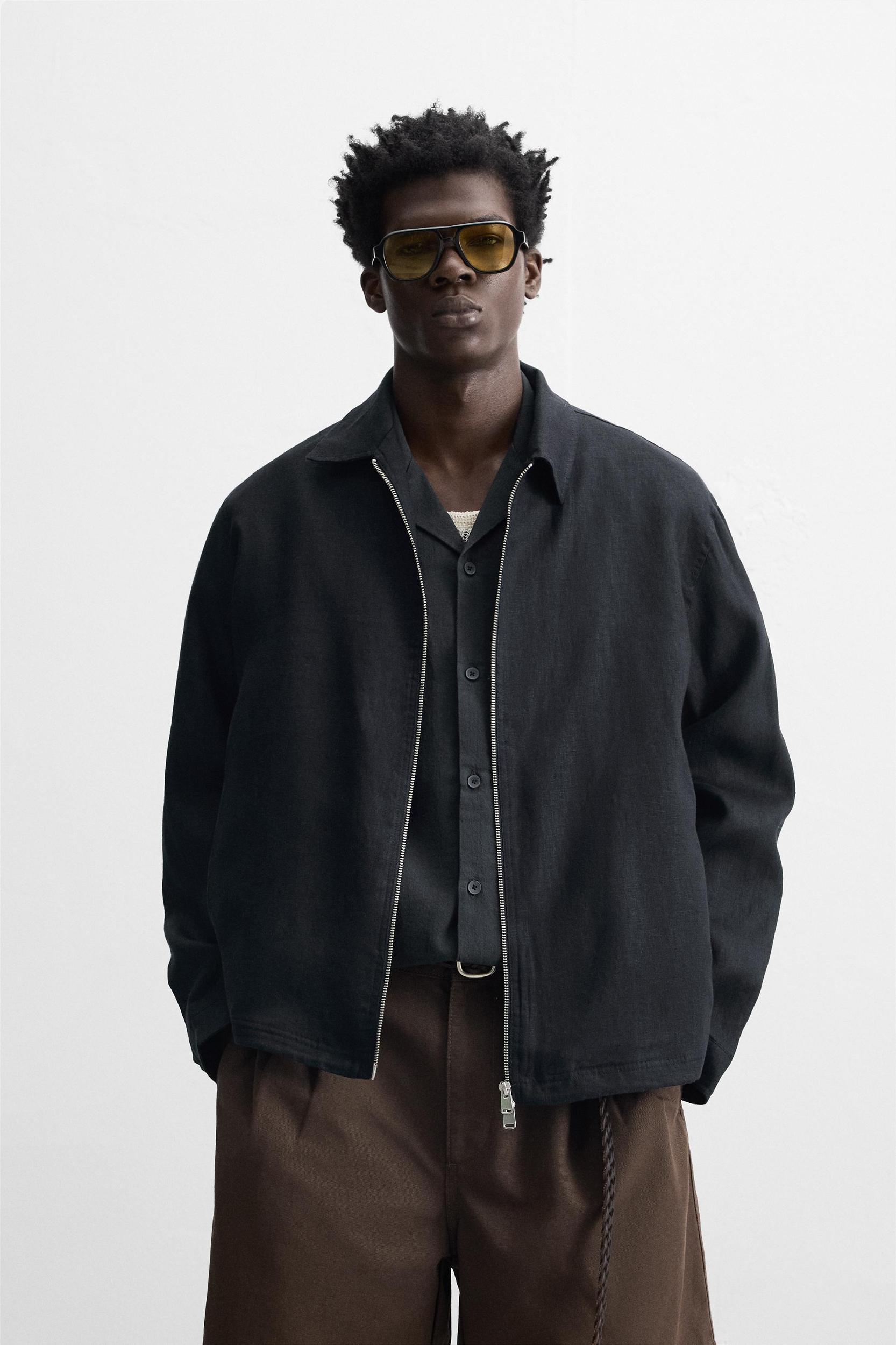 100% LINEN OVERSHIRT Product Image
