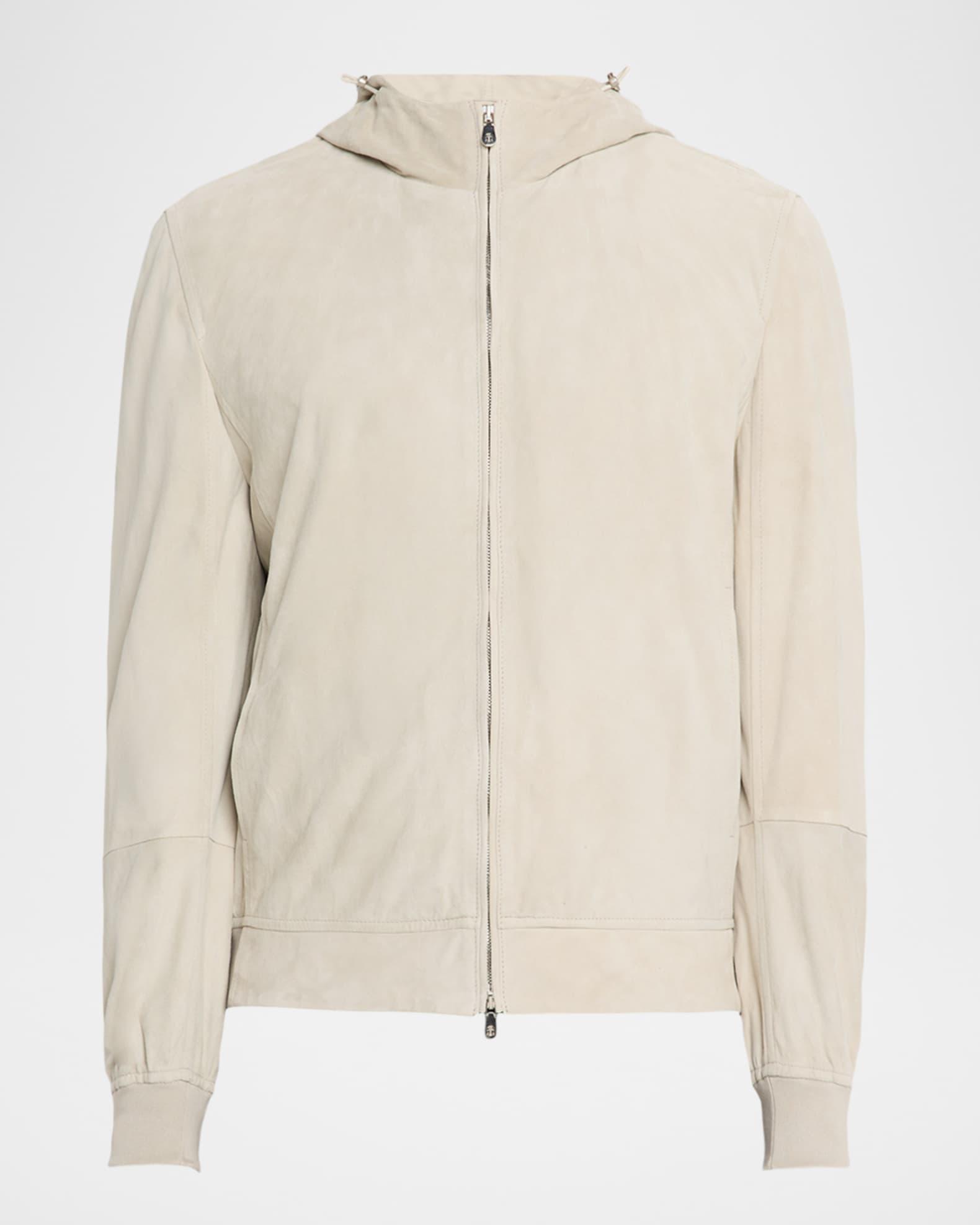 Men's High Summer Capsule Suede Full-Zip Hooded Jacket Product Image