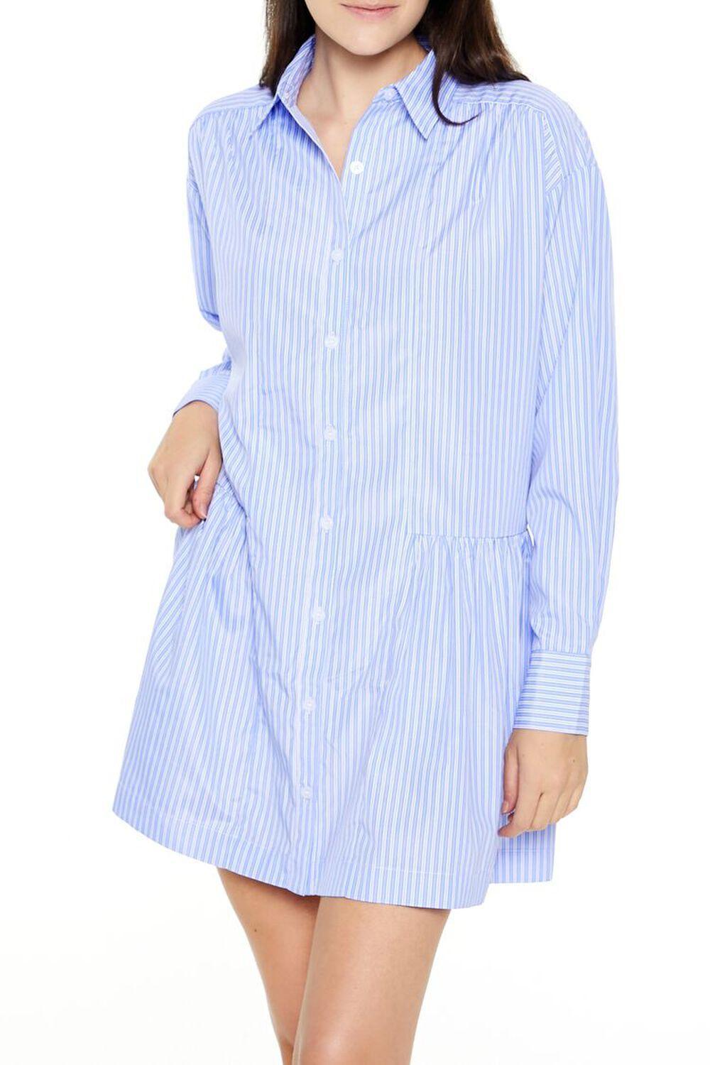 Striped Poplin Shirt Dress | Forever 21 Product Image