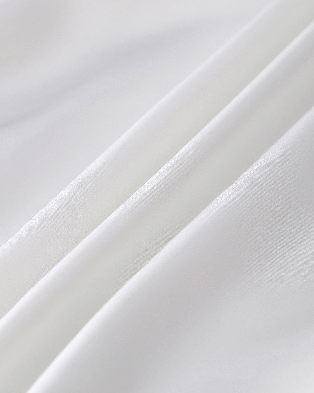 White High Waisted Elastic Waist Midi Skirt Product Image