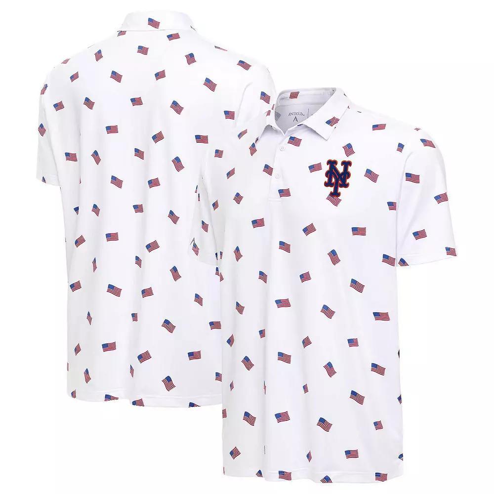 Men's Antigua White New York Mets  Americana Polo, Size: XL Product Image
