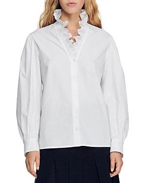 Womens Cotton Shirt With Fancy Collar Product Image