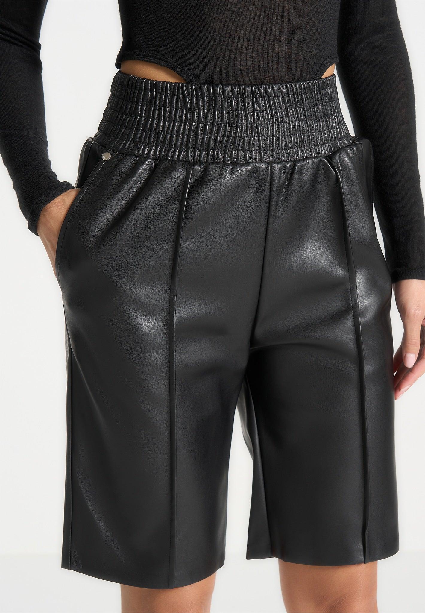 Leather City Shorts - Black Female Product Image