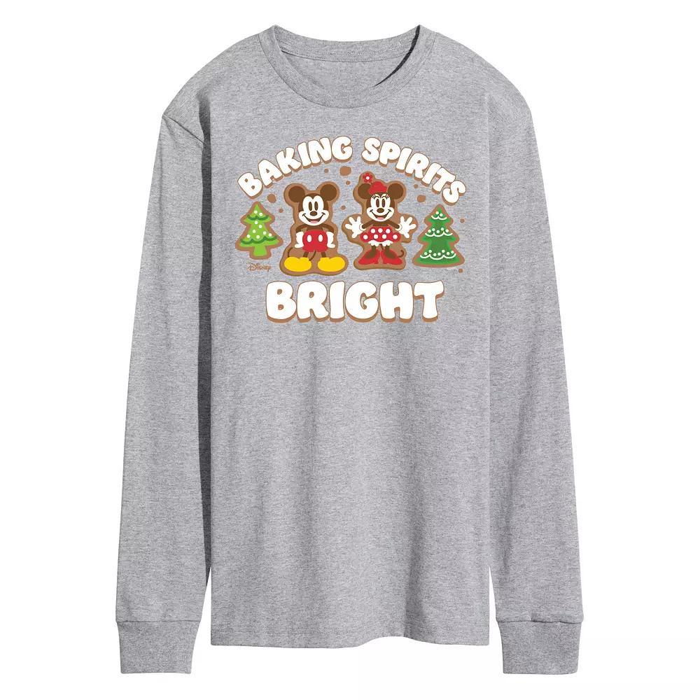 Disneys Mickey & Minnie Mouse Mens Baking Spirits Bright Long Sleeve Graphic Tee Product Image