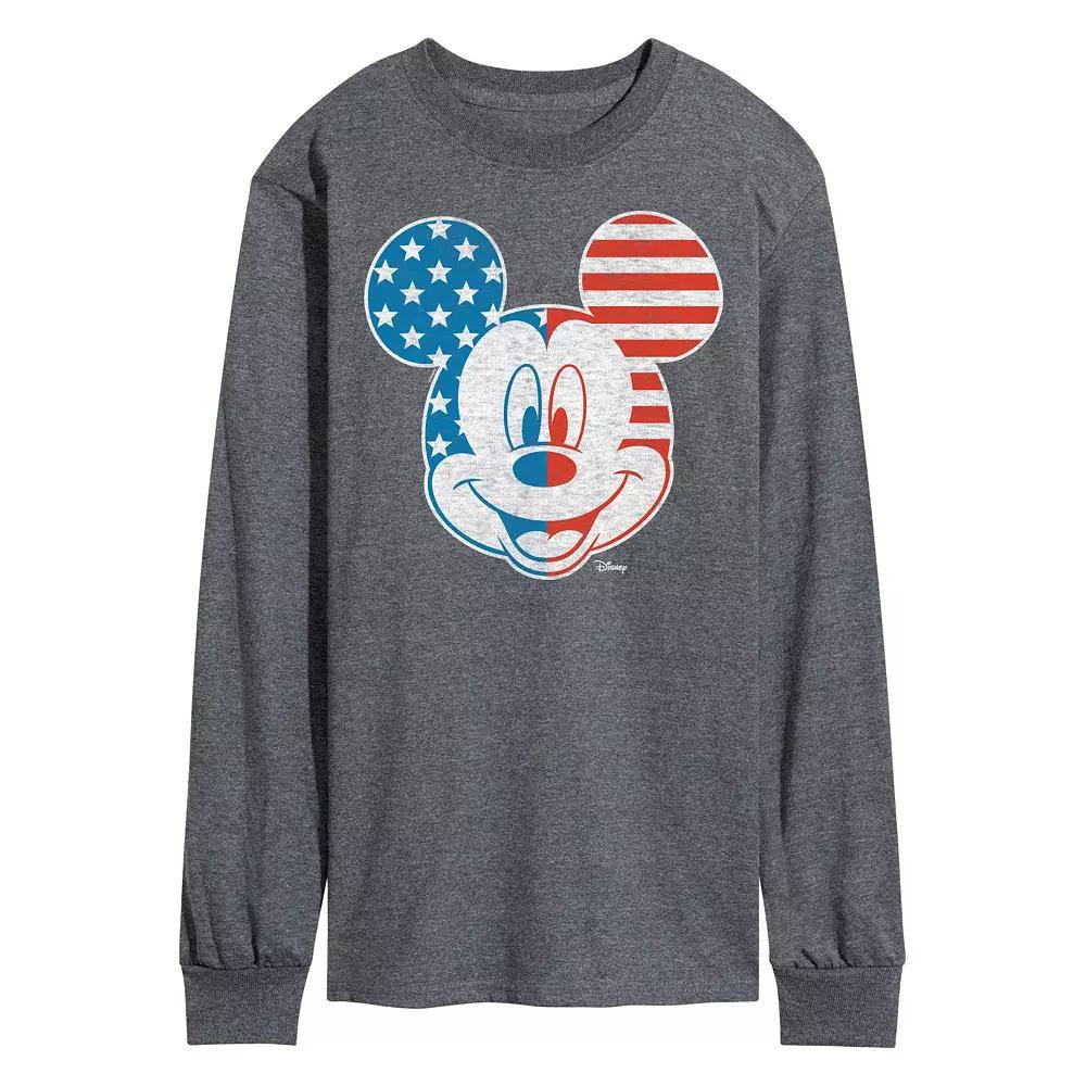 Disneys Mickey Mouse Mens Long Sleeve Grey Product Image