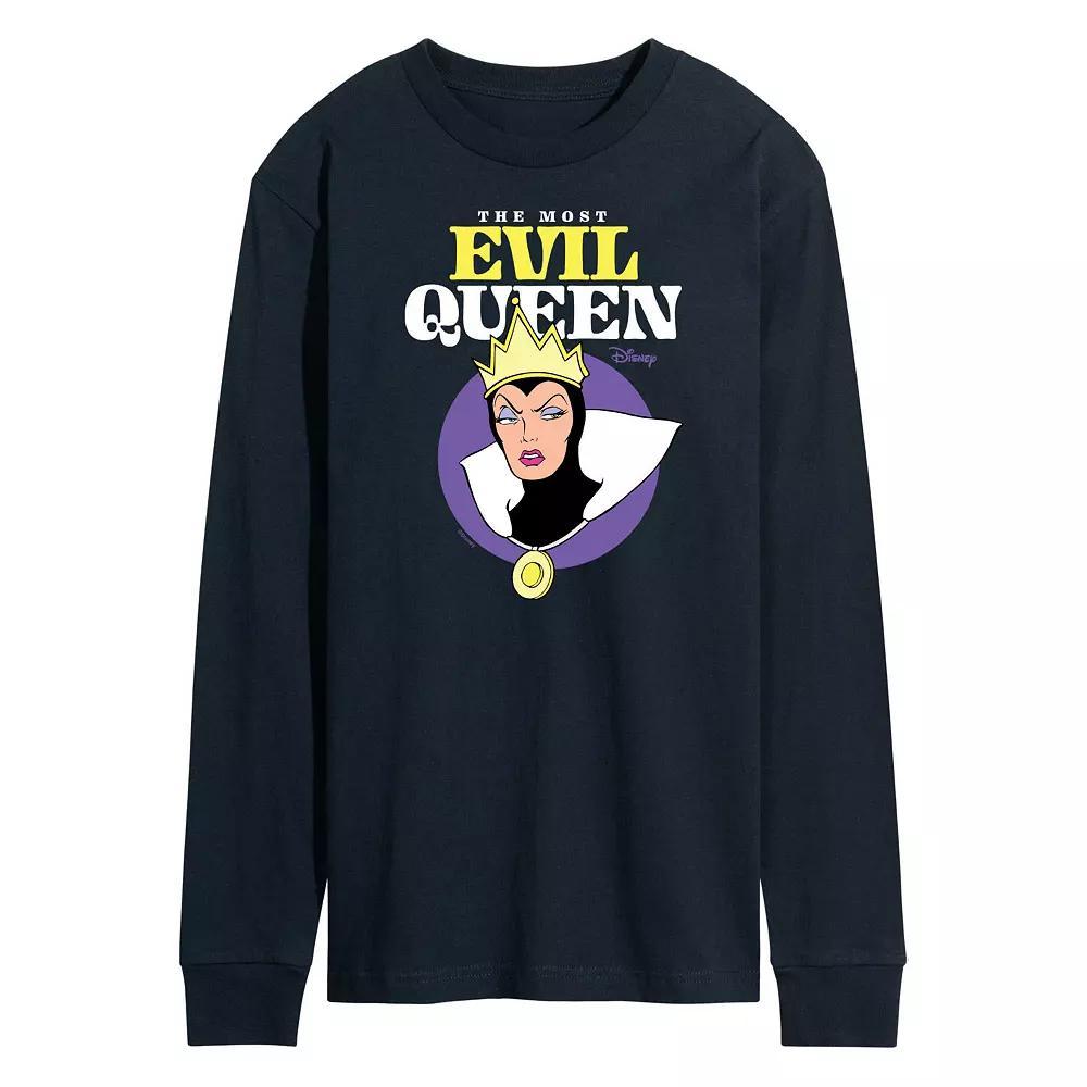 Disney Villains Snow White Evil Queen Mens Long Sleeve Graphic Tee Blue Product Image